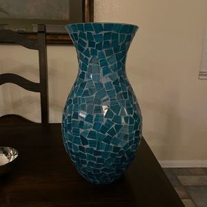 Turquoise mosaic vase